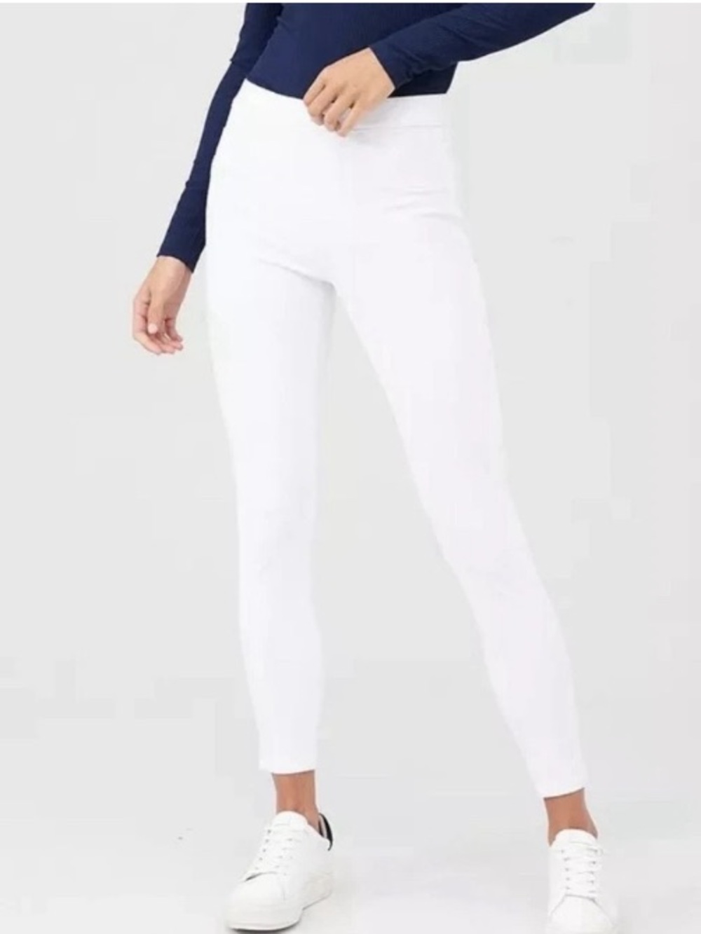 SPANX White Denim Crop Leggings Size M